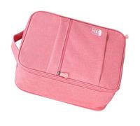 Generic Big Portable Shoe Storage Bag Shoes Pouch, Multifunctional Folding Shoe Bag for Traveling, Hanging for Bathing Utensils, 200g for Luggage (Pink)