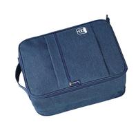 Generic Big Portable Shoe Storage Bag Shoes Pouch, Multifunctional Folding Shoe Bag for Traveling, Hanging for Bathing Utensils, 200g for Luggage (Navy)
