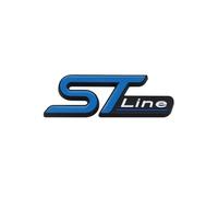 Generic Big Size 3D Metal Yellow Green Blue Red Black Logo ST Line Emblem Car Front Grille Badge Rear Trunk Sticker Car Styling Accessories(Sticker-Blue Black)