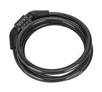 Generic Bike Lock 4 Digit Security Anti Thief Easy Use for Outdoor Cycling Steel Cable Lock 0.98" X 55" PVC Material