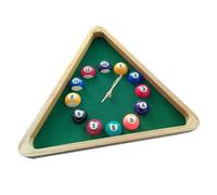 Generic Billiard Pool Ball Triangle Wall Clock, Multicolor, Modern, 34.5cm x 39cm, Battery Operated, Silent Sweep Movement