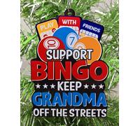Generic Bingo Ornament - Support Bingo, Keep Grandma Off The Streets - 2" Tall - Multi Color - Modern, Thematic - Adult