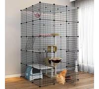 Generic bingomiynhg Cat Enclosure, Dog Cages for Small Dogs Indoor, Pet Playpen for Cats, Detachable Extra Large Cat Playpen, Small Animal Cage with Doors(111 * 111 * 182cm)