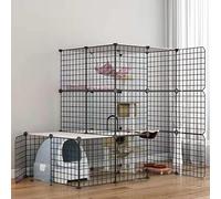 Generic bingomiynhg Cat Enclosure, Dog Cages for Small Dogs Indoor, Pet Playpen for Cats, Detachable Extra Large Cat Playpen, Small Animal Cage with Doors(111 * 75 * 109cm)