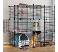 Generic bingomiynhg Cat Enclosure, Dog Cages for Small Dogs Indoor, Pet Playpen for Cats, Detachable Extra Large Cat Playpen, Small Animal Cage with Doors(111 * 75 * 110cm-D)