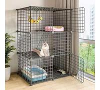 Generic bingomiynhg Cat Enclosure, Dog Cages for Small Dogs Indoor, Pet Playpen for Cats, Detachable Extra Large Cat Playpen, Small Animal Cage with Doors(75 * 49 * 109cm)