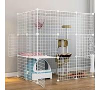 Generic bingomiynhg Cat Enclosure, Dog Cages for Small Dogs Indoor, Pet Playpen for Cats, Detachable Extra Large Cat Playpen, Small Animal Cage with Doors(111 * 75 * 110cm-C)