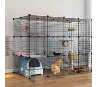 Generic bingomiynhg Cat Enclosure, Dog Cages for Small Dogs Indoor, Pet Playpen for Cats, Detachable Extra Large Cat Playpen, Small Animal Cage with Doors(147 * 75 * 110cm)