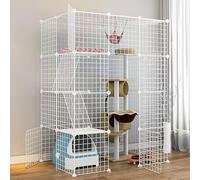 Generic bingomiynhg Cat Enclosure, Dog Cages for Small Dogs Indoor, Pet Playpen for Cats, Detachable Extra Large Cat Playpen, Small Animal Cage with Doors(111 * 75 * 146cm-A)
