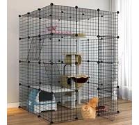 Generic bingomiynhg Cat Enclosure, Dog Cages for Small Dogs Indoor, Pet Playpen for Cats, Detachable Extra Large Cat Playpen, Small Animal Cage with Doors(111 * 111 * 146cm)