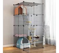 Generic bingomiynhg Cat Enclosure, Dog Cages for Small Dogs Indoor, Pet Playpen for Cats, Detachable Extra Large Cat Playpen, Small Animal Cage with Doors(75 * 75 * 146cm)