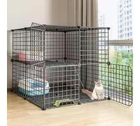 Generic bingomiynhg Cat Enclosure, Dog Cages for Small Dogs Indoor, Pet Playpen for Cats, Detachable Extra Large Cat Playpen, Small Animal Cage with Doors(75 * 75 * 73cm)