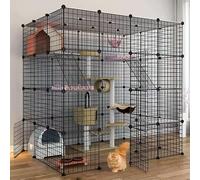 Generic bingomiynhg Cat Enclosure, Dog Cages for Small Dogs Indoor, Pet Playpen for Cats, Detachable Extra Large Cat Playpen, Small Animal Cage with Doors(147 * 111 * 146cm-B)
