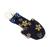 Generic Bird Diaper Adjustable Golden Flower Pattern Pet Bird Nappies for Parrots and Macaw, Soft Cotton Material Pilot Suit for Cockatiels, Inner Pocket Design for Finches (25.5cm Tibetan Golden