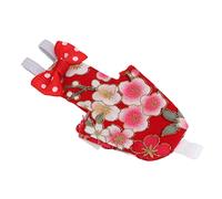 Generic Bird Diaper Cotton Cloth Washable Flight Suit for Parrots with Adjustable Straps and Inner Pocket, Soft and Comfortable, 1 Unit (L red cherry blossoms)
