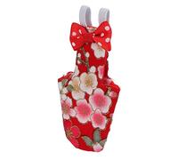 Generic Bird Diaper Cotton Cloth Washable Flight Suit for Parrots with Adjustable Straps and Inner Pocket, Soft and Comfortable, 1 Unit (L red cherry blossoms)