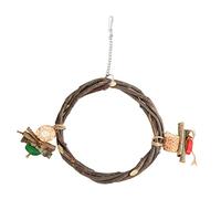 Generic Bird Swing Perch Wood Hanging Toy Food Coloring Corn Cob Bark for Pet Birds (Large Size)