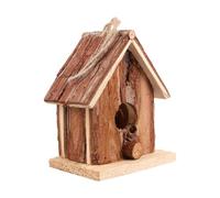 Generic Birdhouse Material Wood Small Wooden for Medium and Garden Birds Design Size Birds Brown Double Slanted Roof Outdoor Art Craft