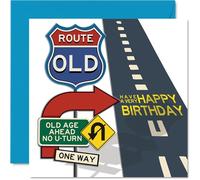 Generic Birthday Card for Men Women - Route Old - Happy Birthday Card for Grandma Cousin Brother Nanny, 145mm Bday Greeting Cards