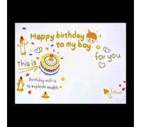 Generic Birthday Projector Lamp, Portable Mini Projection Light with Large Projection Range for Kids Birthday Party Decoration (Square My boy Happy)