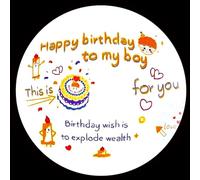 Generic Birthday Projector Lamp, Portable Mini Projection Light with Large Projection Range for Kids Birthday Party Decoration (Round Happy My boy)