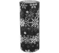 Generic Black Christmas Tulle Roll with Snowflake Glitter Sheer Organza Ribbon, 15cm X 10 Yards, Polyester Material for Wedding and Christmas Decoration, to Decorate Arch and Tables