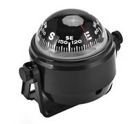 Generic Black Electronic Adjustable Military Ball Night Marine Compass for Boat Vehicle, Fast Response Easy Reading Compass for Marine Boat, Caravan, Truck, Plastic Material, Sturdy