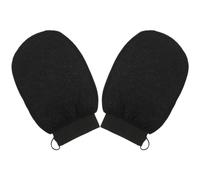 Generic Black Exfoliating Gloves 2pcs Shower Mitts Lightweight Rayon Bath Skin Scrubber Suitable for Home and Spa Dead Skin Exfoliation