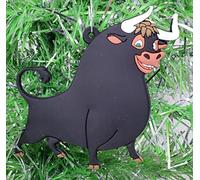 Generic Black Ferdinand The Bull Ornament (F11) - 3" Tall - Unique Shatterproof Design