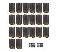 Generic Black Gold Kraft Paper Candy Bags 20pcs Set, Safe Material with No Odour, Simple Design Wrapping Bags for Party Presents and Sweet Storage