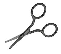 Generic Black Nose Hair Scissors Rounded Tip Trimmer for Eyebrow Beard Facial Stainless Steel