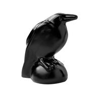 Generic Black Obsidian Crow Crystal Figurine - Decorative Carved Crow Ornament For Home Decor