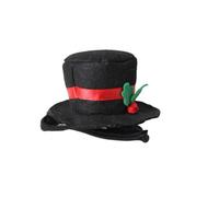 Generic Black Pet Hat Adjustable 26-30cm Head Circumference for Dogs and Cats Polyester Material Stylish and Easy to Put on Cosplay Accessory for Christmas Holiday and Pet Walking