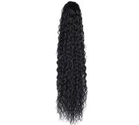 Generic Black Ponytail Extension Drawstring Curly Hair Ponytail Wig Made of High Temperature Silk, Fluffy and Versatile Hairpiece for Women Suitable for Fashion Show and Everyday Wear