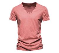 Generic Black t Shirt Men: Men's Fashion Casual Solid Colour Bamboo Cotton V-Neck Short Sleeve T-Shirt Top Short Sleeved Shirts for Men Multipack Summer Shirt for Men UK Regular Fit Comfort Top
