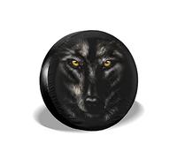 Generic Black Wolf Universal Tire Cover, 14 Inch, Waterproof, Dust-proof, UV Sun Tire Cover, Fit for RV SUV Trailer,Car Wheel Accessories Tyre Cover