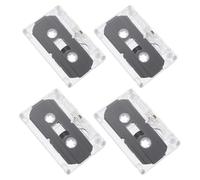 Generic Blank Audio Cassette Tapes Vintage Style with Case Recordable Empty Cassette Tapes 30-minute 4pcs Black Magnetic for Stable Recording for and Use