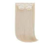 Generic Blonde Hair Extensions, Easy Clip Design, 22-Inch Clip in, High-Temperature Synthetic Fiber, 5-Piece Set for Trouble-Free Style Changes
