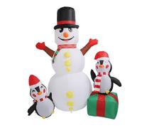 Generic Blow -up Snowman Decoration, Inflatable Decoration Decorative 210t Polyester Fiber 1.8 M LED Light for the Terrace (#1)