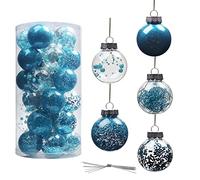 Generic Blue 30Pcs Plastic Christmas Ornaments, 6cm Hanging Decorations for Christmas Tree, Wedding, Party