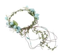 Generic Blue Cloth Flower Headband Elegant Natural Style for Women and Brides, Lightweight Comfortable Hair Accessory for Art Photos, Bridal and Christmas Events