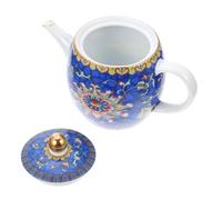 Generic Blue Enamel Ceramic Teapot 1.2L Decorative Home Tea Pot for Dining Room, Sturdy Porcelain Kettle with Heat Resistant Lid Suitable for Brewing Loose Leaf and Black Tea