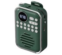 Generic Bluetooth-Compatible Speaker with 400mAh Rechargeable Battery Personal Portable Mini Radio Retro Multi-Mode Playback for Radio Opera Stories Listening Comprehension (Green)