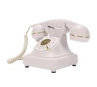 Generic Bluetooth Landline Phone with USB Rechargeable Cordless Design Stylish Retro Speakerphone for Home Living Room White
