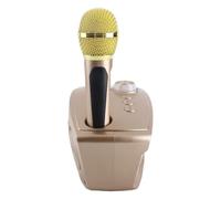 Generic Bluetooth Speaker Portable with 2 Microphones for Karaoke Nights At Home Perfect for Family and Friends (Gold)