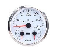 Generic Boat GPS Speedometer Multi-functional Marine Fuel Gauge for Accurate Readings on the Road, Ideal for RVs Yachts Trucks, Built with High Grade Metal Materials (White Dial Silver Bezel CXA090)