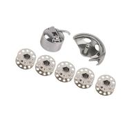 Generic Bobbin Case Shuttle Hook and Bobbins Kit Universal Metal Sewing Machine Parts for Old Style Household Sewing Machines 1pc Shuttle Hook 1pc Bobbin Case 5pcs Bobbins
