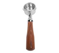 Generic Bottomless Portafilter 51mm with Solid Wood Handle for Coffee Machines, Stainless Steel Construction, Ideal for Home Baristas (E Classic Rosewood)