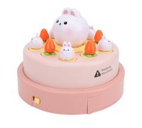 Generic Bounce and Catch Popping Toy with White Bunny Design, Stimulates Hand Eye Coordination, Includes 6 Carrots and 1 Sticker, Suitable for Children's Cognitive Development