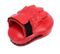 Generic Boxing Curved Punching Mitt Ergonomic PU Leather Pad for Taekwondo Training, Adults and Kids, Improves Techniques, Long Lasting Use for Muay Thai, Premium Material (Red)